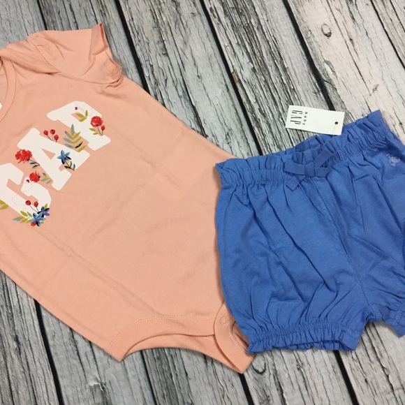 Gap Girls 0 3 6 Months Shirt & Shorts Outfit - Picture 2 of 5